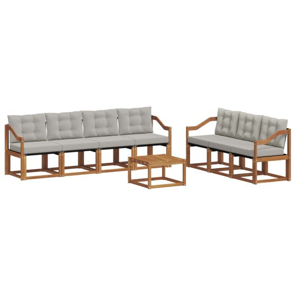 Комплект дивани за открито 8 pcs Естествено и светло сиво