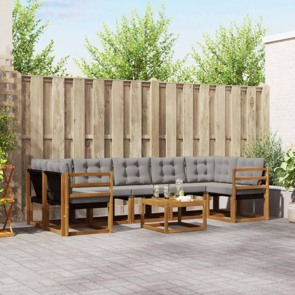 Комплект дивани за открито 8 pcs Естествено и светло сиво