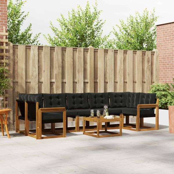 Комплект дивани за открито 8 pcs Естествено и черно