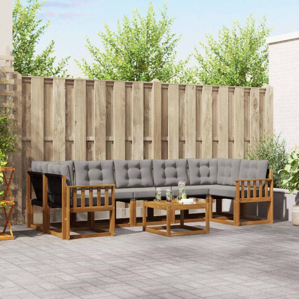 Комплект дивани за открито 8 pcs Естествено и светло сиво