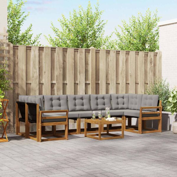 Комплект дивани за открито 8 pcs Естествено и светло сиво