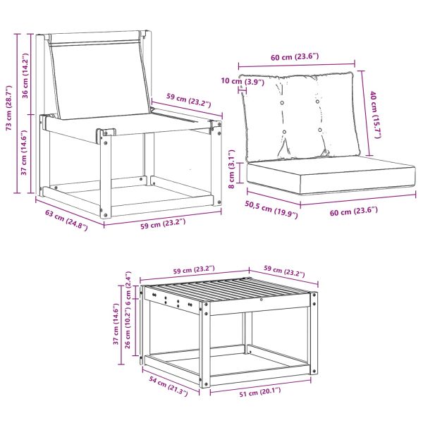 Комплект дивани за открито 9 pcs Натурален и Крема
