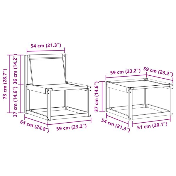 Комплект дивани за открито 4 pcs Натурален и Крема
