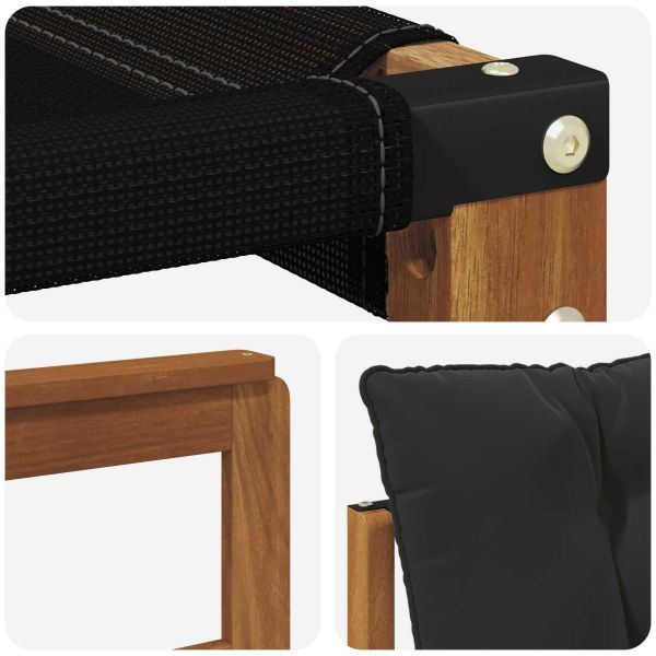 Комплект дивани за открито 5 pcs Естествено и черно