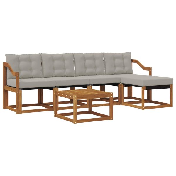 Комплект дивани за открито 6 pcs Естествено и светло сиво