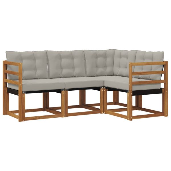 Комплект дивани за открито 4 pcs Естествено и светло сиво