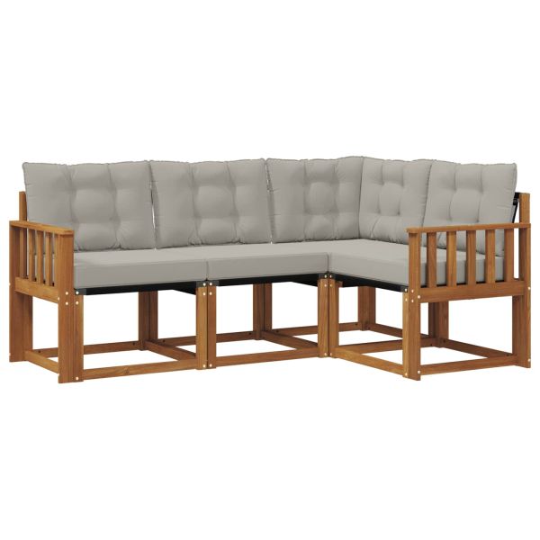 Комплект дивани за открито 4 pcs Естествено и светло сиво