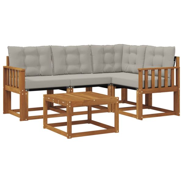 Комплект дивани за открито 5 pcs Естествено и светло сиво