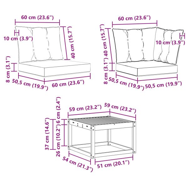 Комплект дивани за открито 5 pcs Естествено и черно
