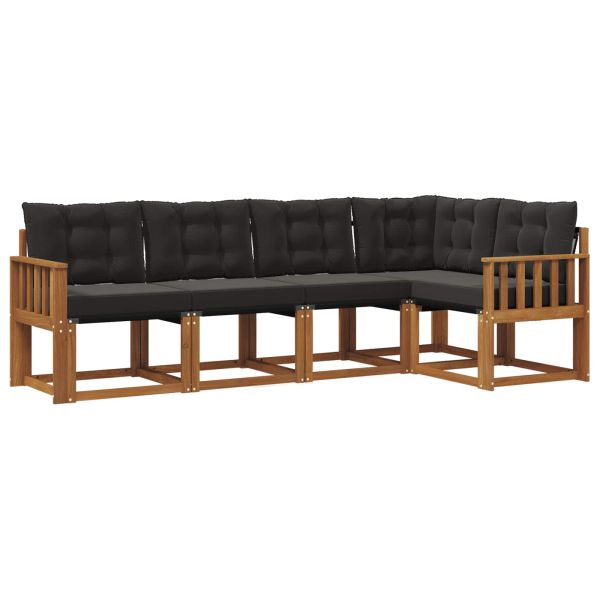 Комплект дивани за открито 5 pcs Естествено и черно