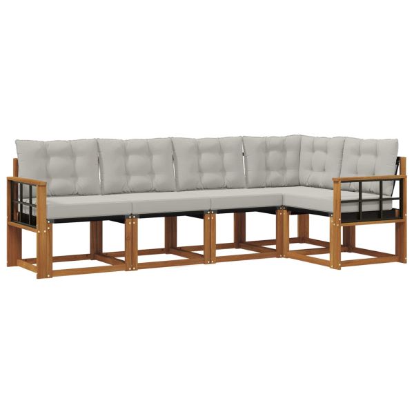 Комплект дивани за открито 5 pcs Естествено и светло сиво