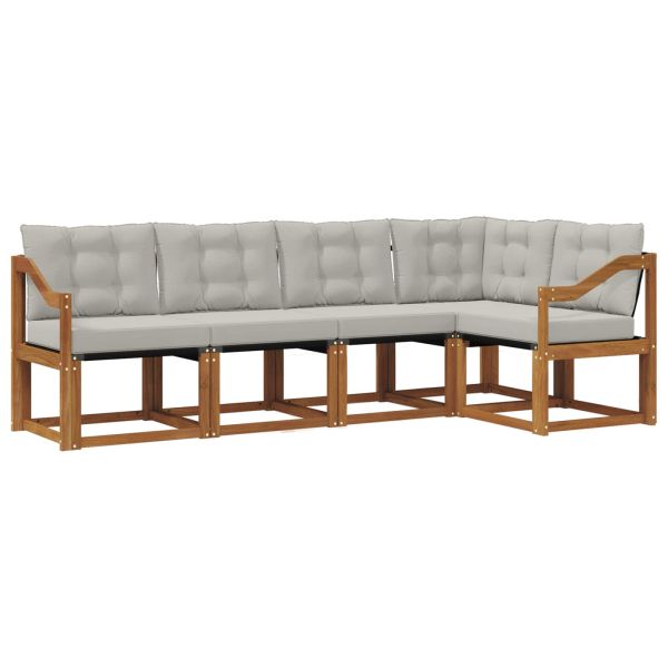 Комплект дивани за открито 5 pcs Естествено и светло сиво