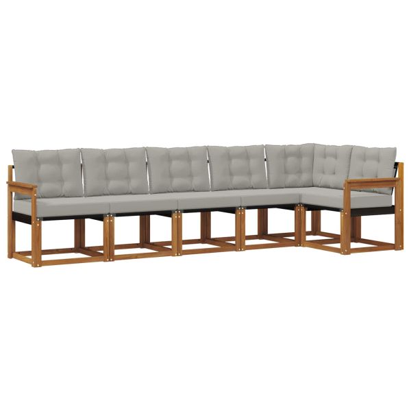 Комплект дивани за открито 6 pcs Естествено и светло сиво