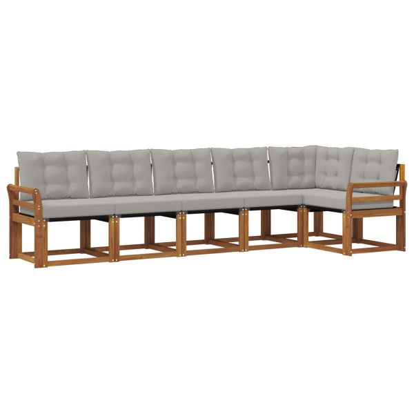 Комплект дивани за открито 6 pcs Естествено и светло сиво