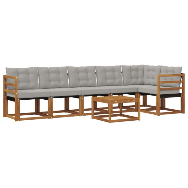 Комплект дивани за открито 7 pcs Естествено и светло сиво