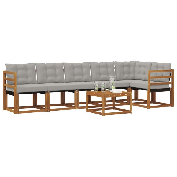 Комплект дивани за открито 7 pcs Естествено и светло сиво
