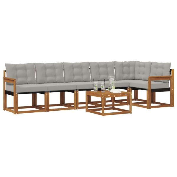 Комплект дивани за открито 7 pcs Естествено и светло сиво