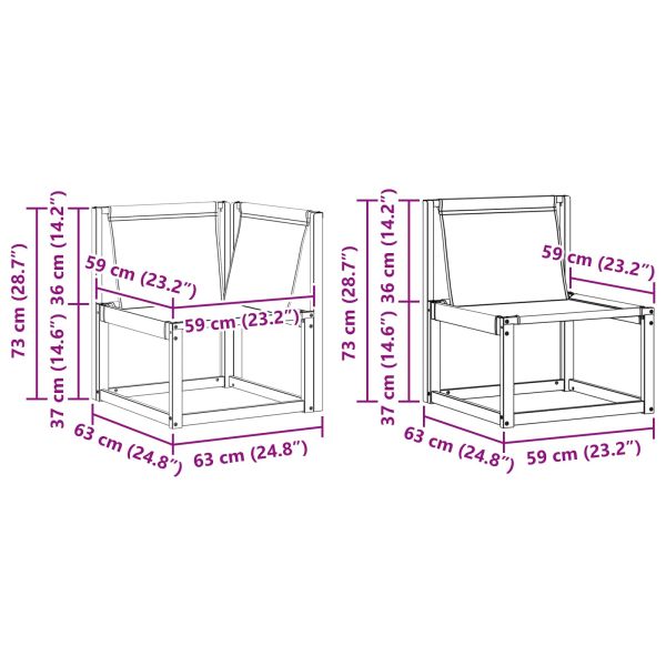 Комплект дивани за открито 7 pcs Натурален и Крема