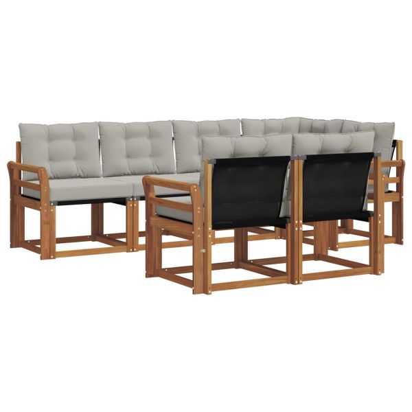 Комплект дивани за открито 7 pcs Естествено и светло сиво