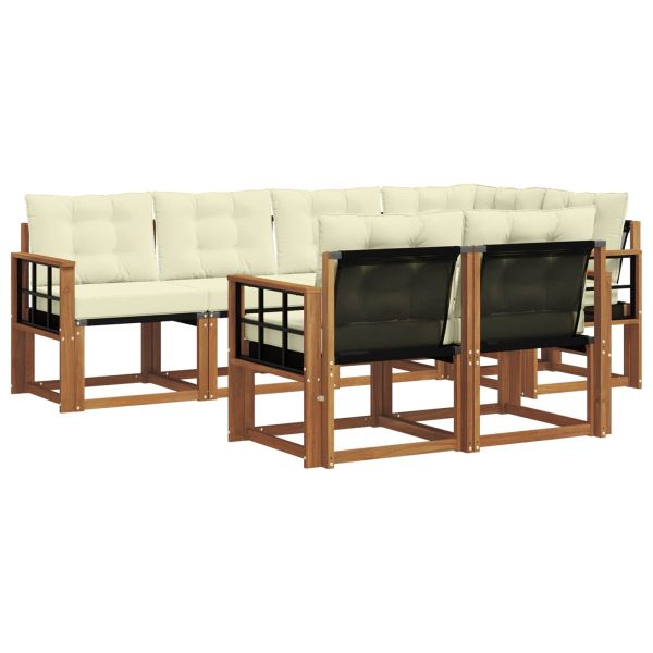 Комплект дивани за открито 7 pcs Натурален и Крема