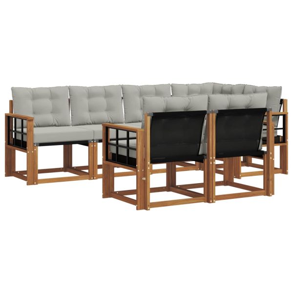 Комплект дивани за открито 7 pcs Естествено и светло сиво