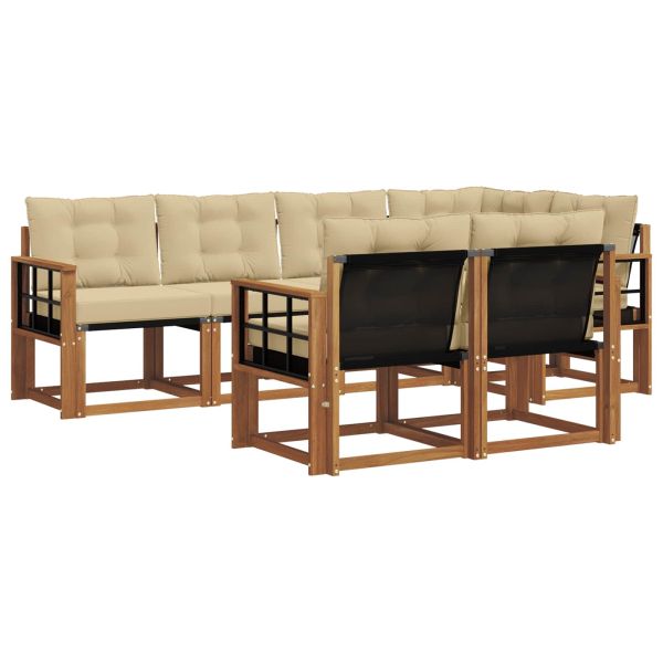 Комплект дивани за открито 7 pcs Натурален и Бежов