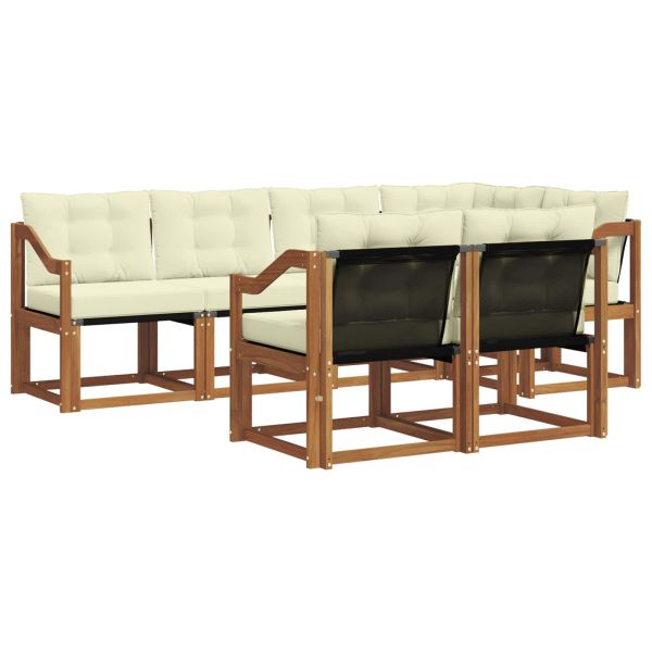 Комплект дивани за открито 7 pcs Натурален и Крема