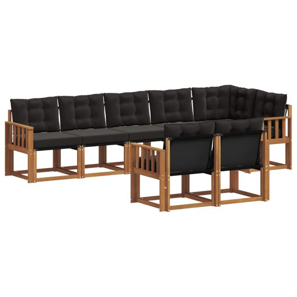Комплект дивани за открито 8 pcs Естествено и черно