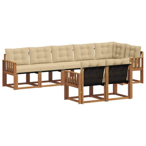 Комплект дивани за открито 8 pcs Натурален и Бежов