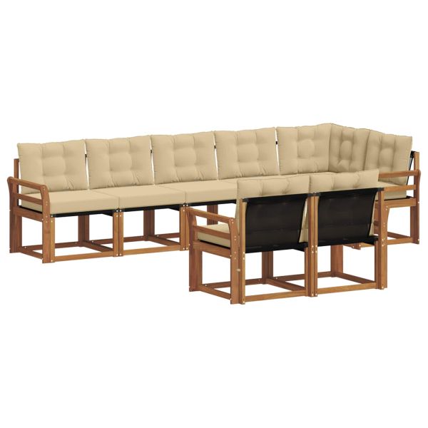 Комплект дивани за открито 8 pcs Натурален и Бежов