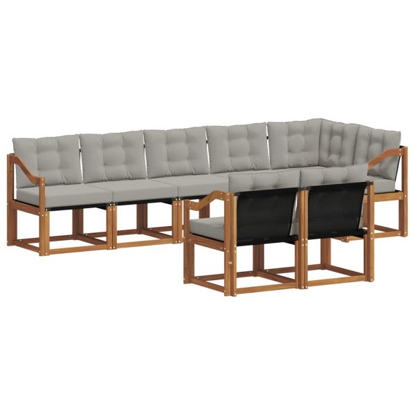 Комплект дивани за открито 8 pcs Естествено и светло сиво