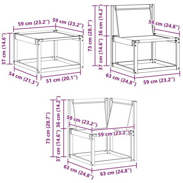 Комплект дивани за открито 6 pcs Натурален и Крема