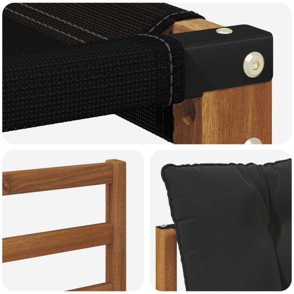 Комплект дивани за открито 6 pcs Естествено и черно