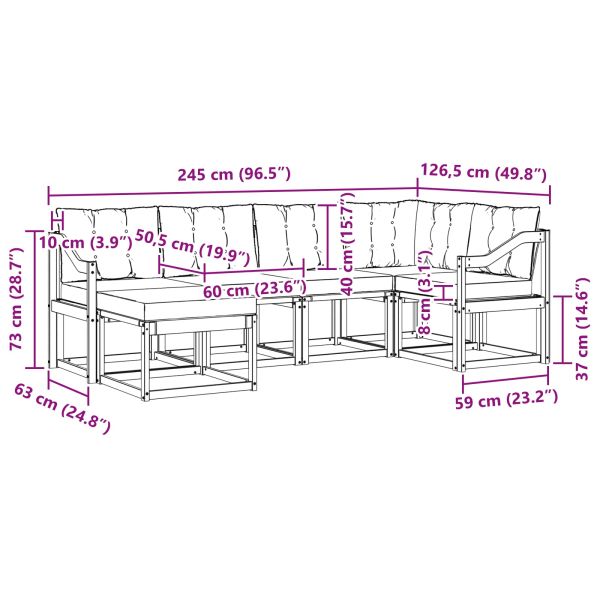 Комплект дивани за открито 6 pcs Естествено и светло сиво