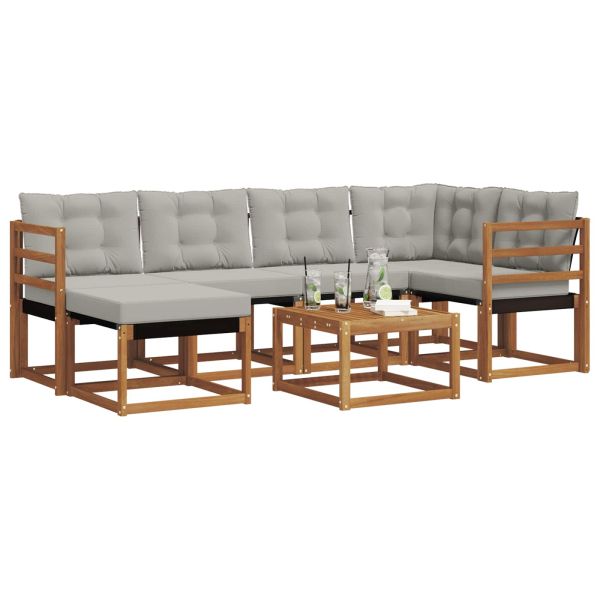 Комплект дивани за открито 7 pcs Естествено и светло сиво