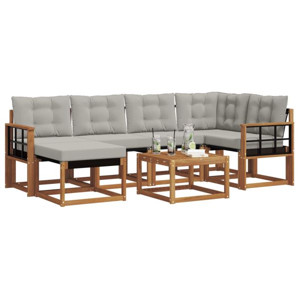 Комплект дивани за открито 7 pcs Естествено и светло сиво