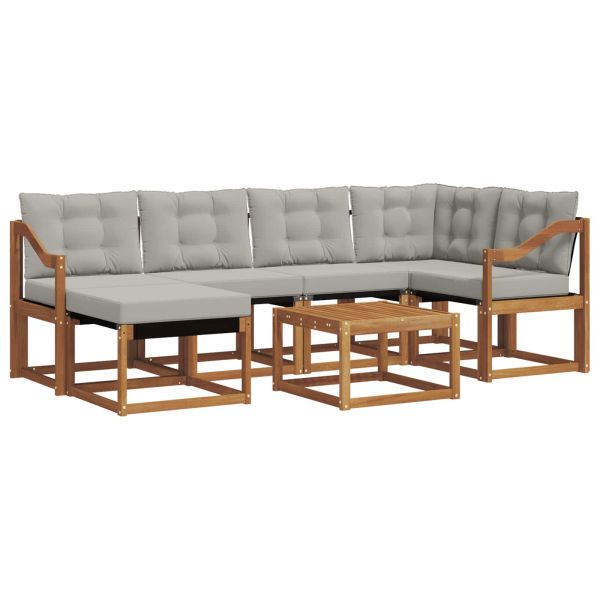 Комплект дивани за открито 7 pcs Естествено и светло сиво