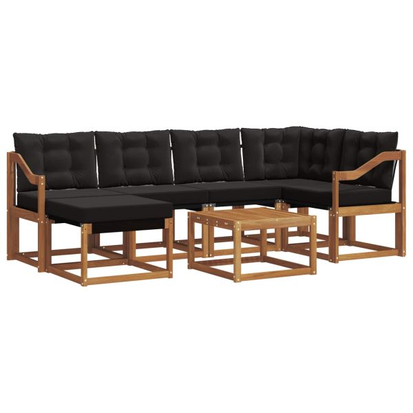 Комплект дивани за открито 7 pcs Естествено и черно