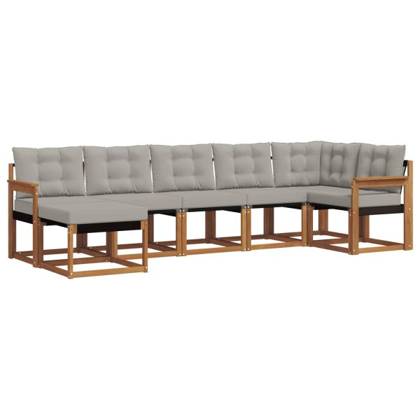 Комплект дивани за открито 7 pcs Естествено и светло сиво