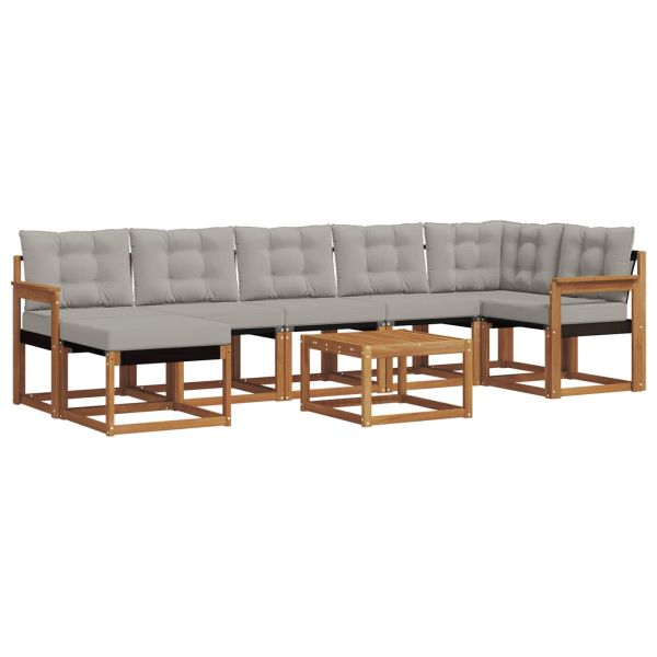 Комплект дивани за открито 8 pcs Естествено и светло сиво