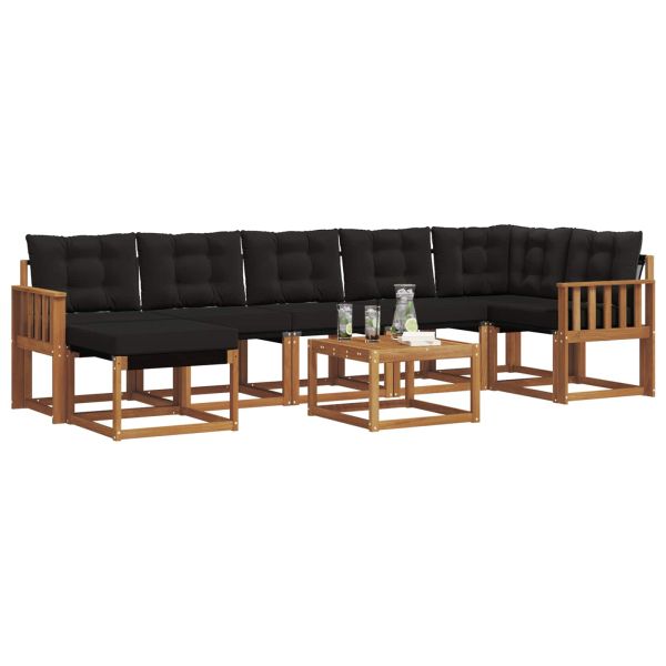 Комплект дивани за открито 8 pcs Естествено и черно