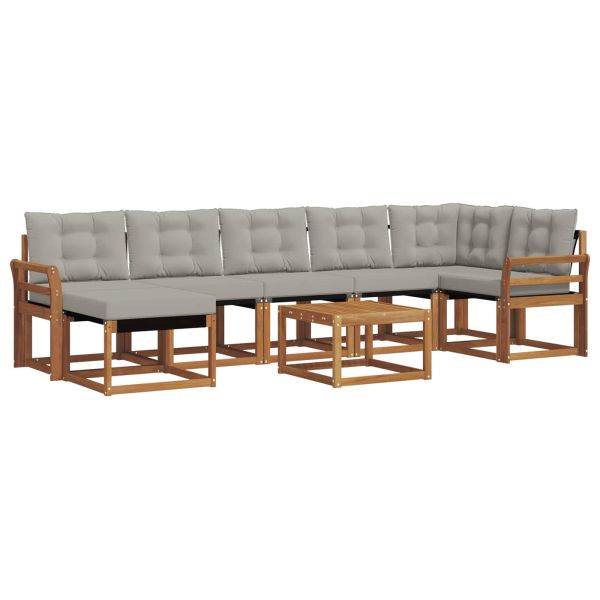 Комплект дивани за открито 8 pcs Естествено и светло сиво