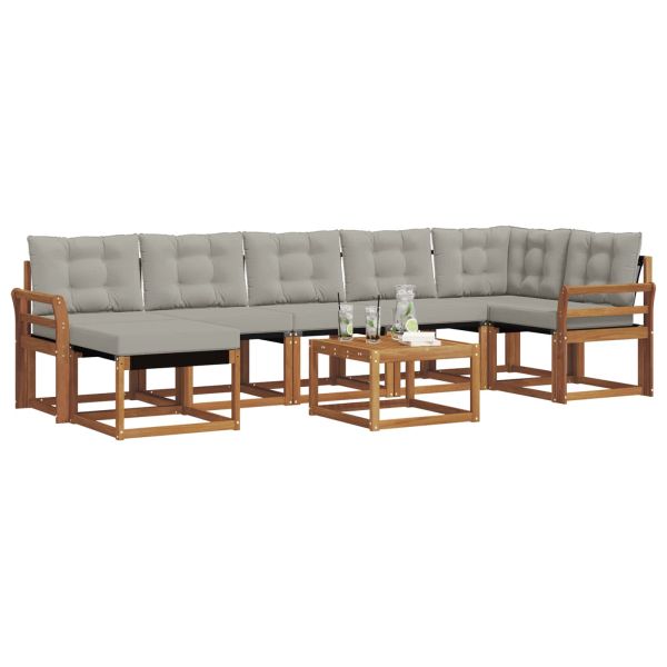 Комплект дивани за открито 8 pcs Естествено и светло сиво