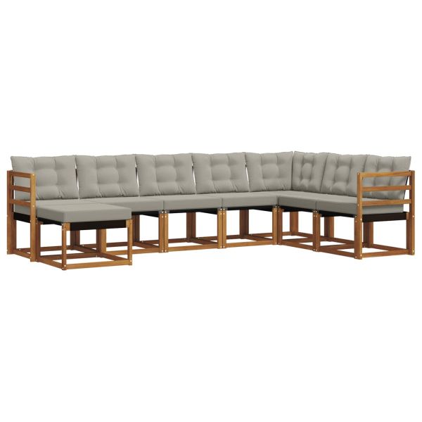 Комплект дивани за открито 8 pcs Естествено и светло сиво