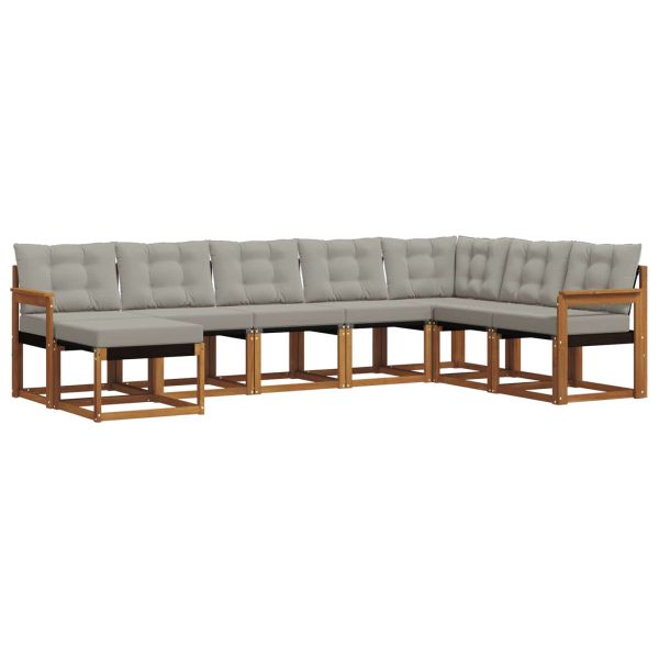 Комплект дивани за открито 8 pcs Естествено и светло сиво