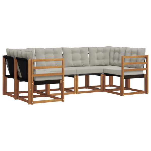 Комплект дивани за открито 6 pcs Естествено и светло сиво