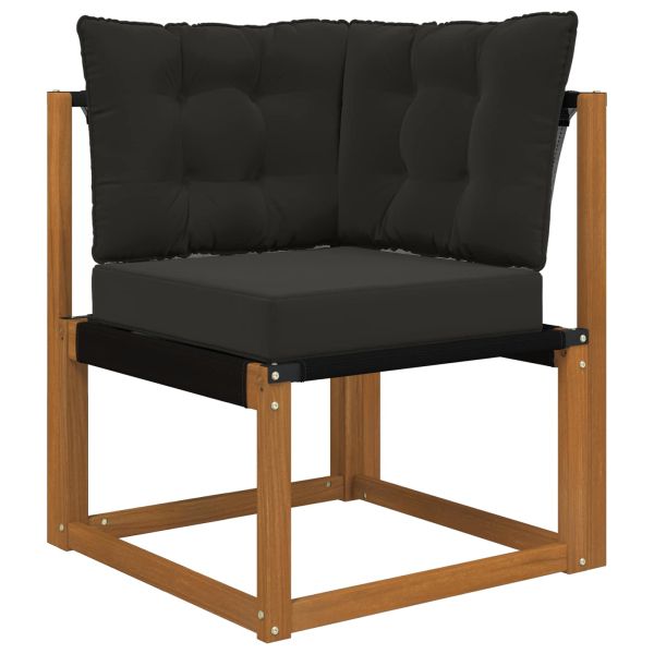 Комплект дивани за открито 6 pcs Естествено и черно