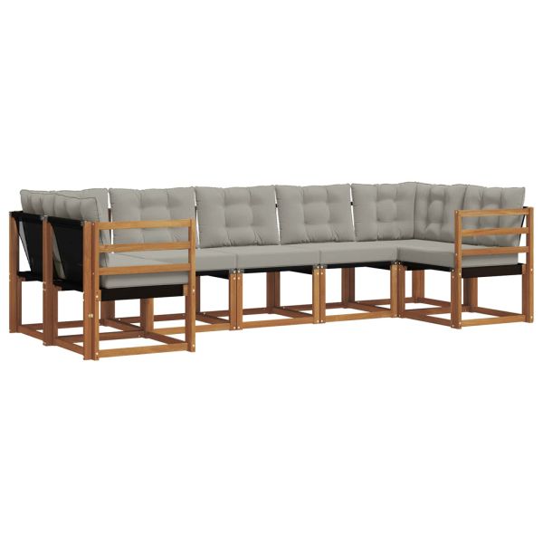 Комплект дивани за открито 7 pcs Естествено и светло сиво