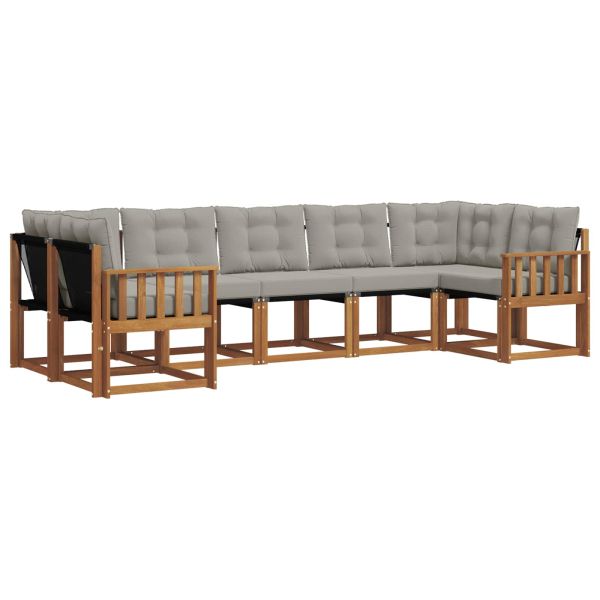 Комплект дивани за открито 7 pcs Естествено и светло сиво