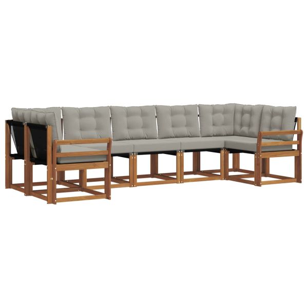 Комплект дивани за открито 7 pcs Естествено и светло сиво